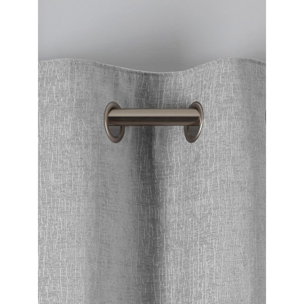 Rideaux à œillets en chenille épaisse gris argent, NEXT