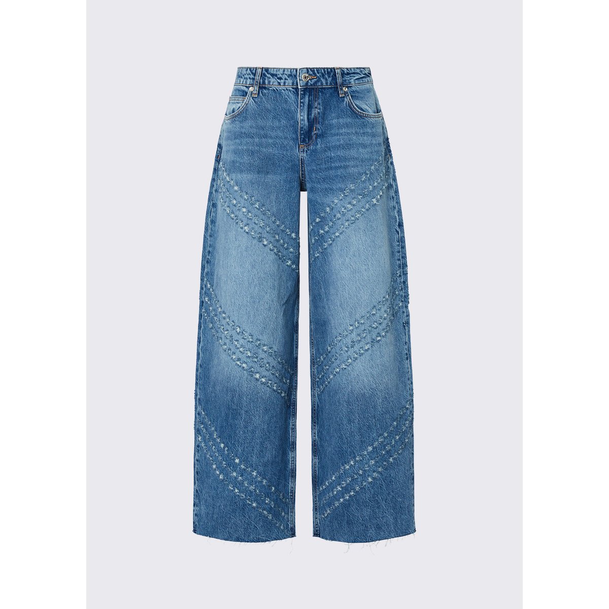 Jean évasé avec détails gravés au laser denim bleu, LIU JO