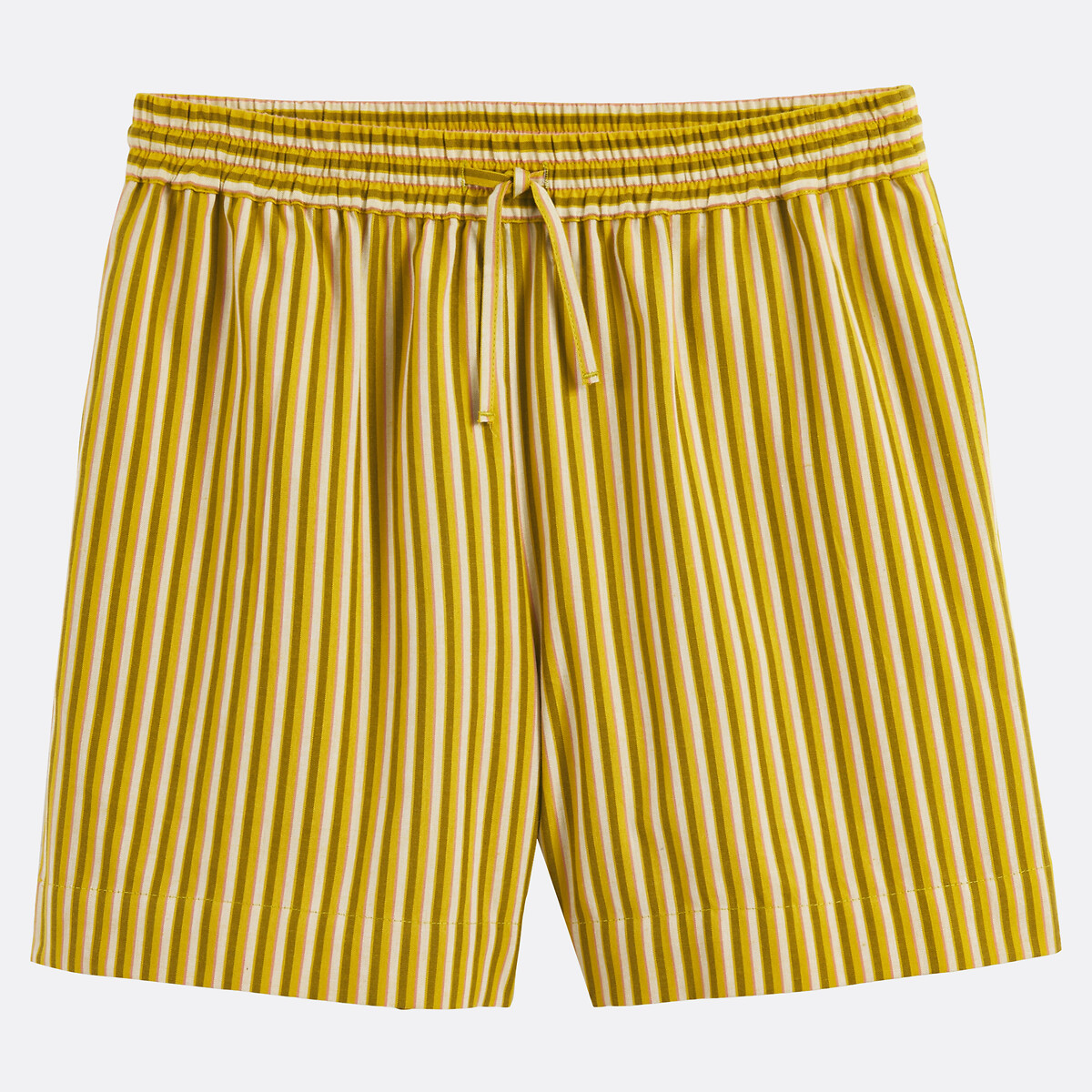 Striped Elasticated Waist Shorts striped green/pink, LA REDOUTE COLLECTIONS