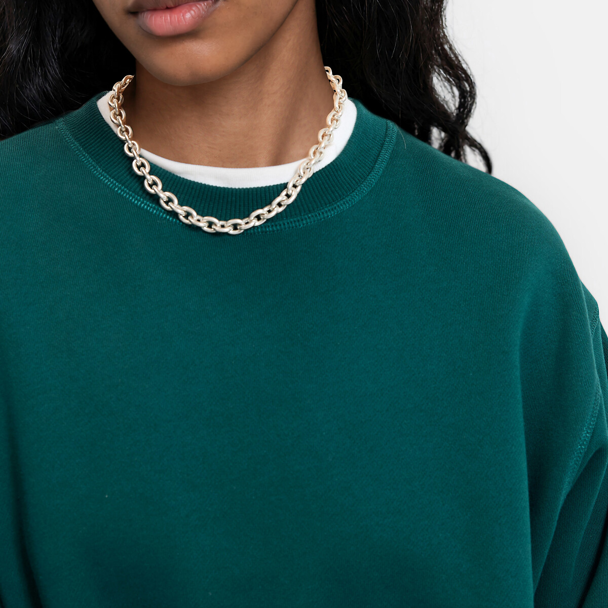 Sweat col rond volume ample vert émeraude, LA REDOUTE COLLECTIONS