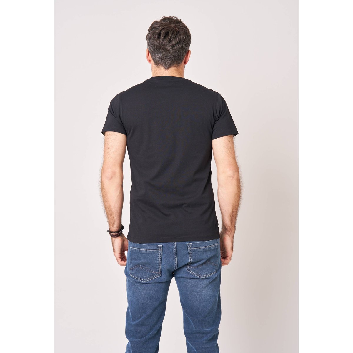 T-shirt regular homme en 100% coton avec imprimé en relief DUSTBORN black, DEELUXE