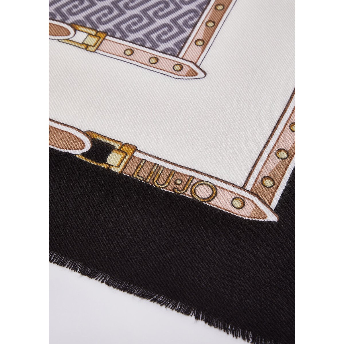 Étole avec logo monogramme noir, LIU JO