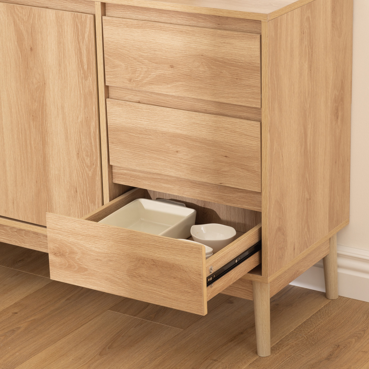 Buffet placard 3 tiroirs ABANA beige, 5FIVE SIMPLY SMART