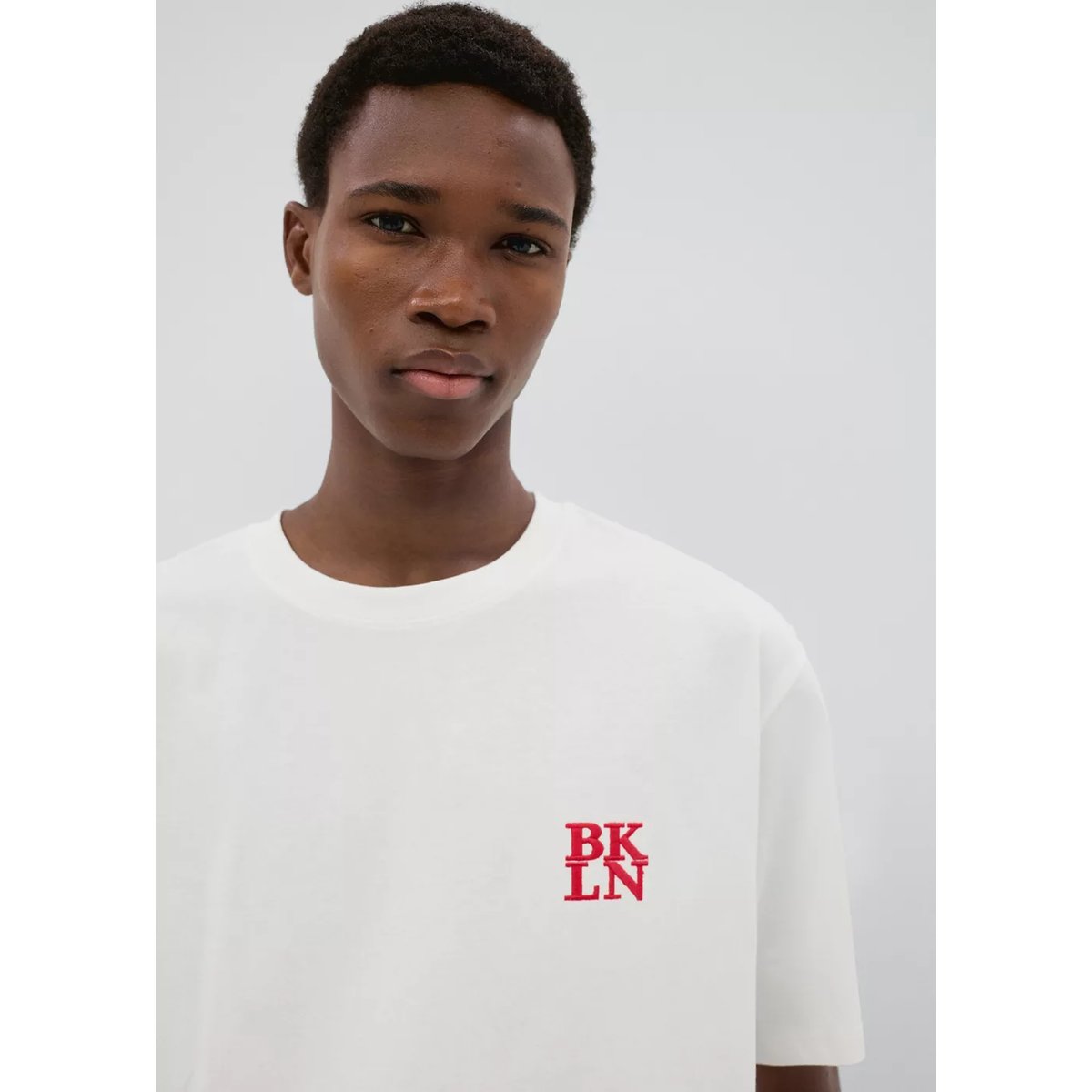 T-shirt coton détail imprimé blanc cassé, MANGO TEEN