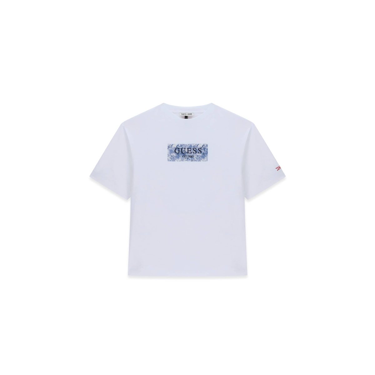 T-Shirt Avec Logo Brodé blanc, GUESS