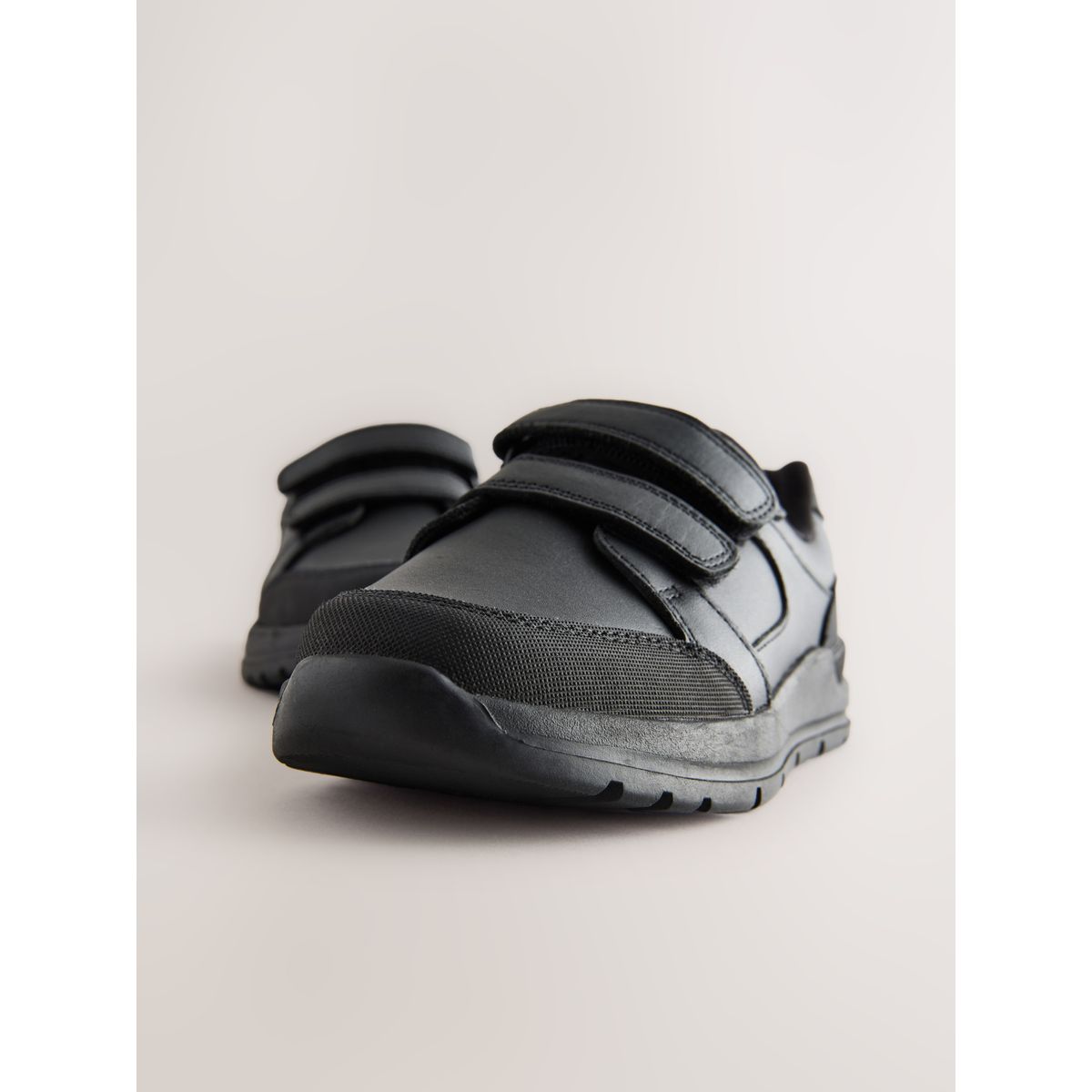 Chaussures d’école en cuir à scratch noir, NEXT