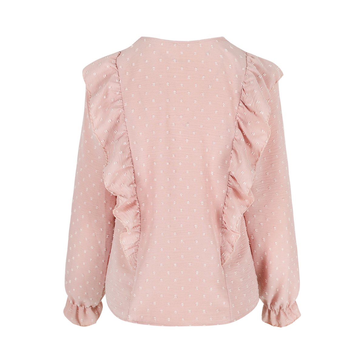 Blouse à volants rose nude, LOLALIZA