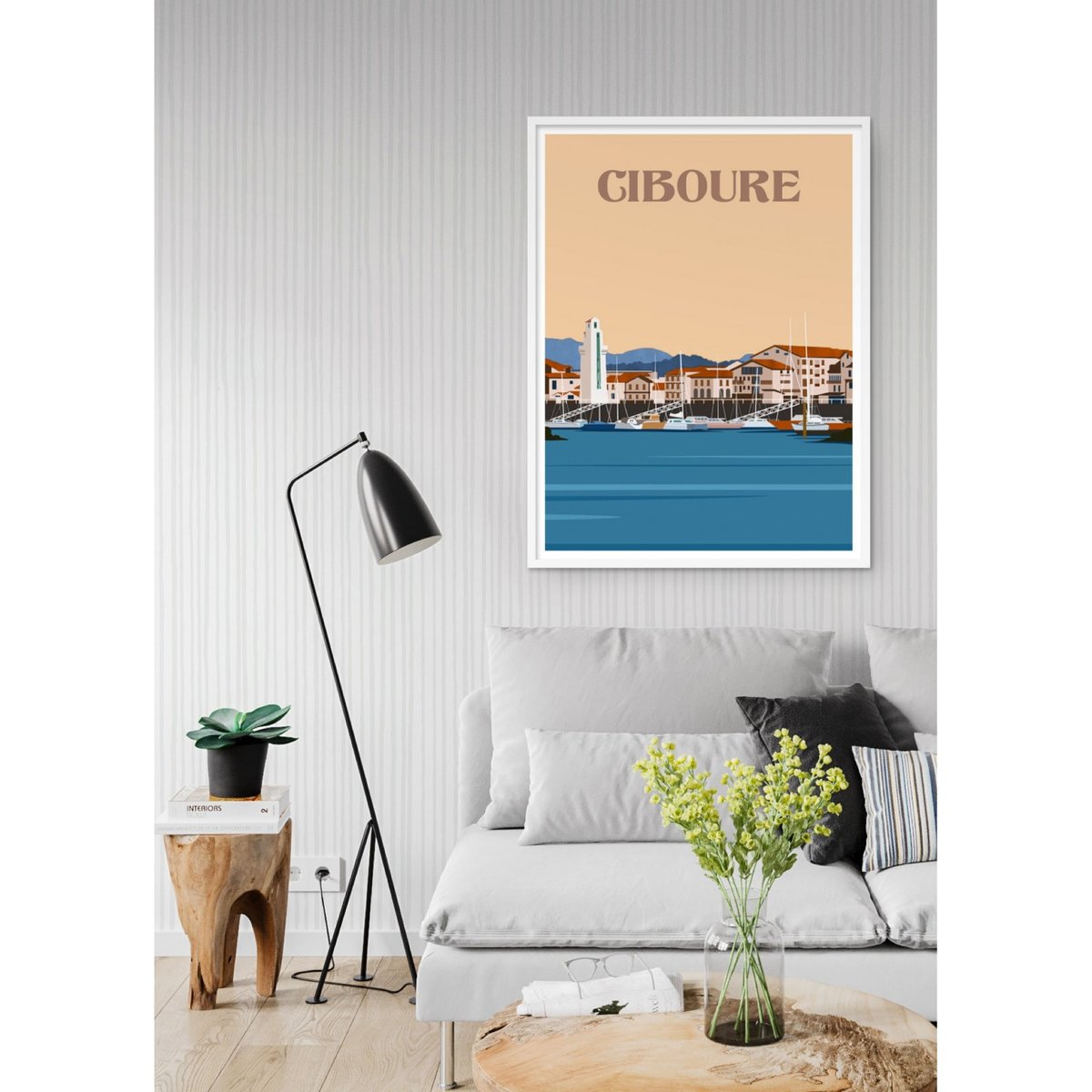 Affiche ville Ciboure blanc, L'AFFICHERIE