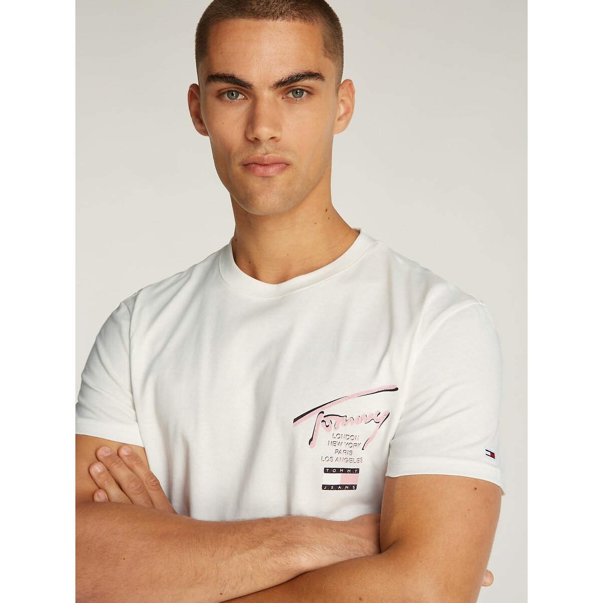Signature Crew Neck T-Shirt white, TOMMY JEANS