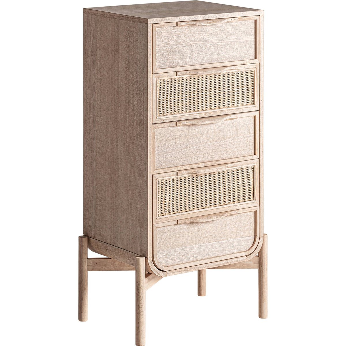 Commode en bois de frêne et rotin bois clair et rotin naturel, RECOLLECTION