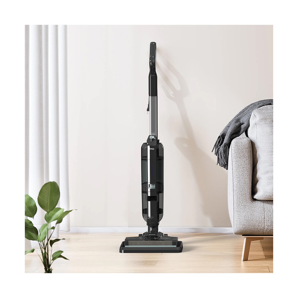 CLEAN'UP Aspirateur balai laveur filaire couleur unique, LIVOO