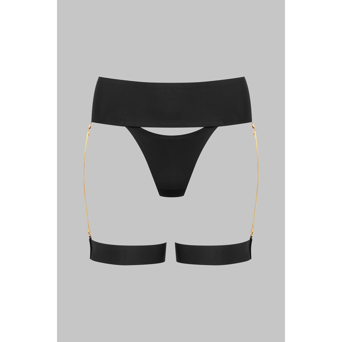 Tanga Jarretières Bijoux TAPAGE NOCTURNE noir, MAISON CLOSE