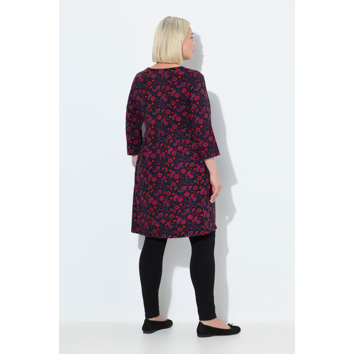 Robe en jersey, coupe évasée noir, ULLA POPKEN