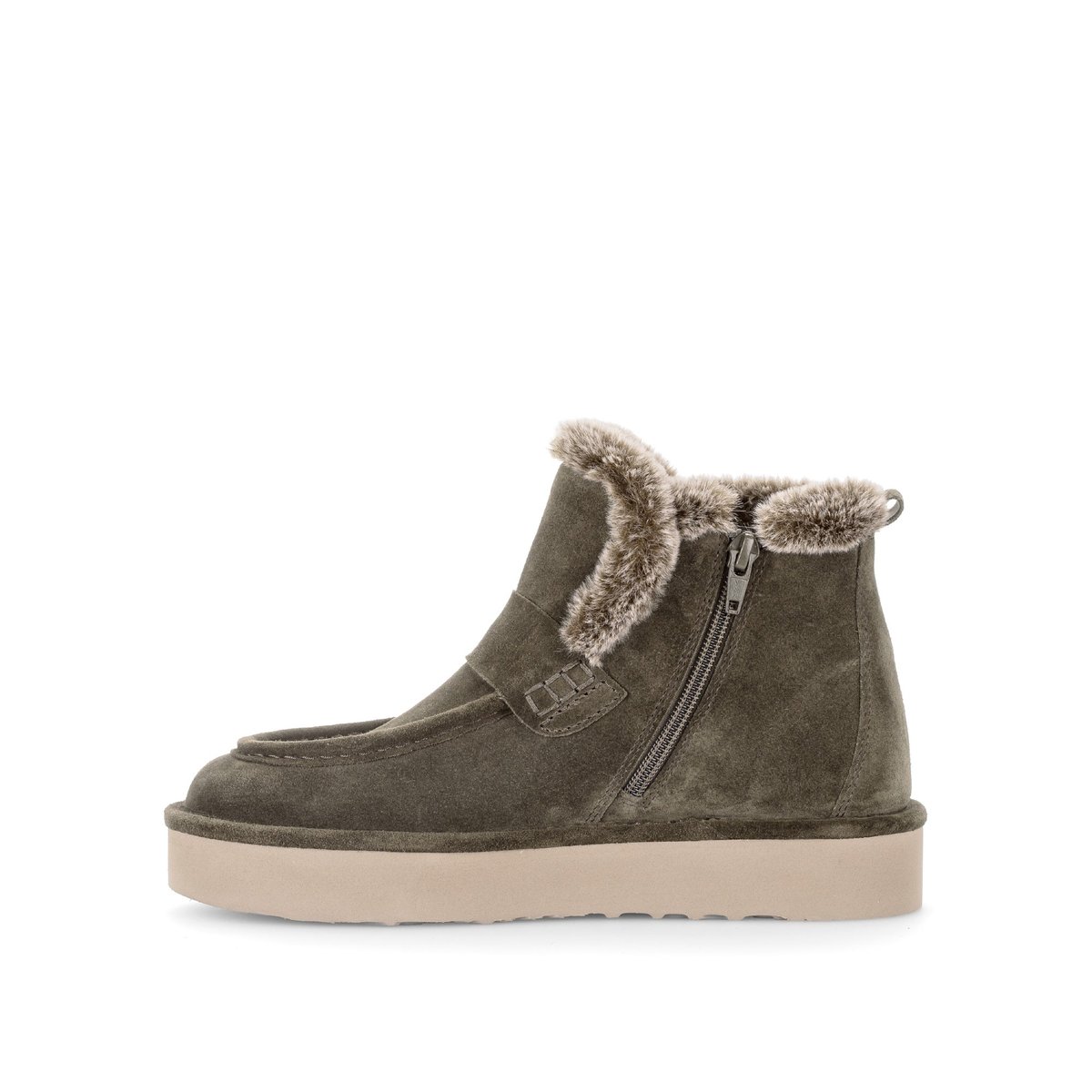 Bottines en cuir à talon compensé vert velours, GABOR
