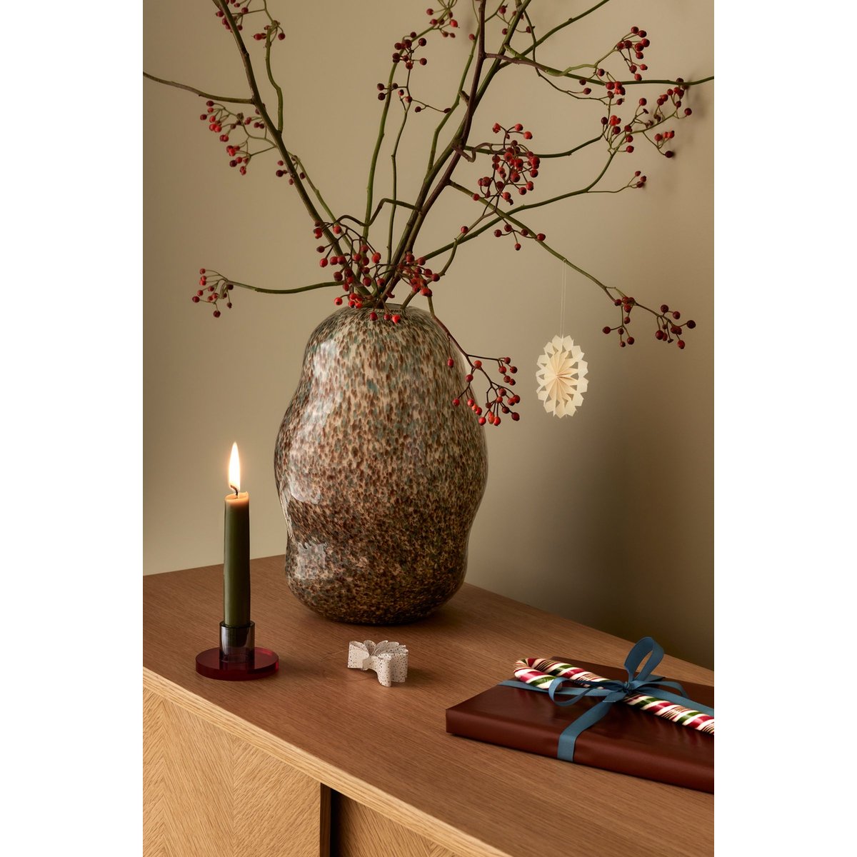Vase en verre MIRO marron, HUBSCH