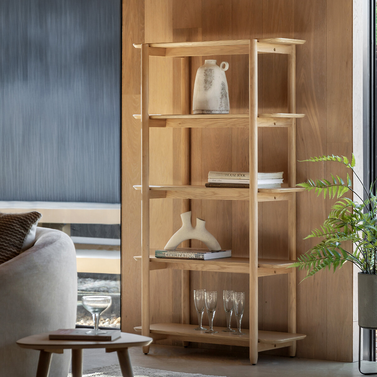 Hale Natural Wood Open Display Shelving Unit oak, ÉDITÉ
