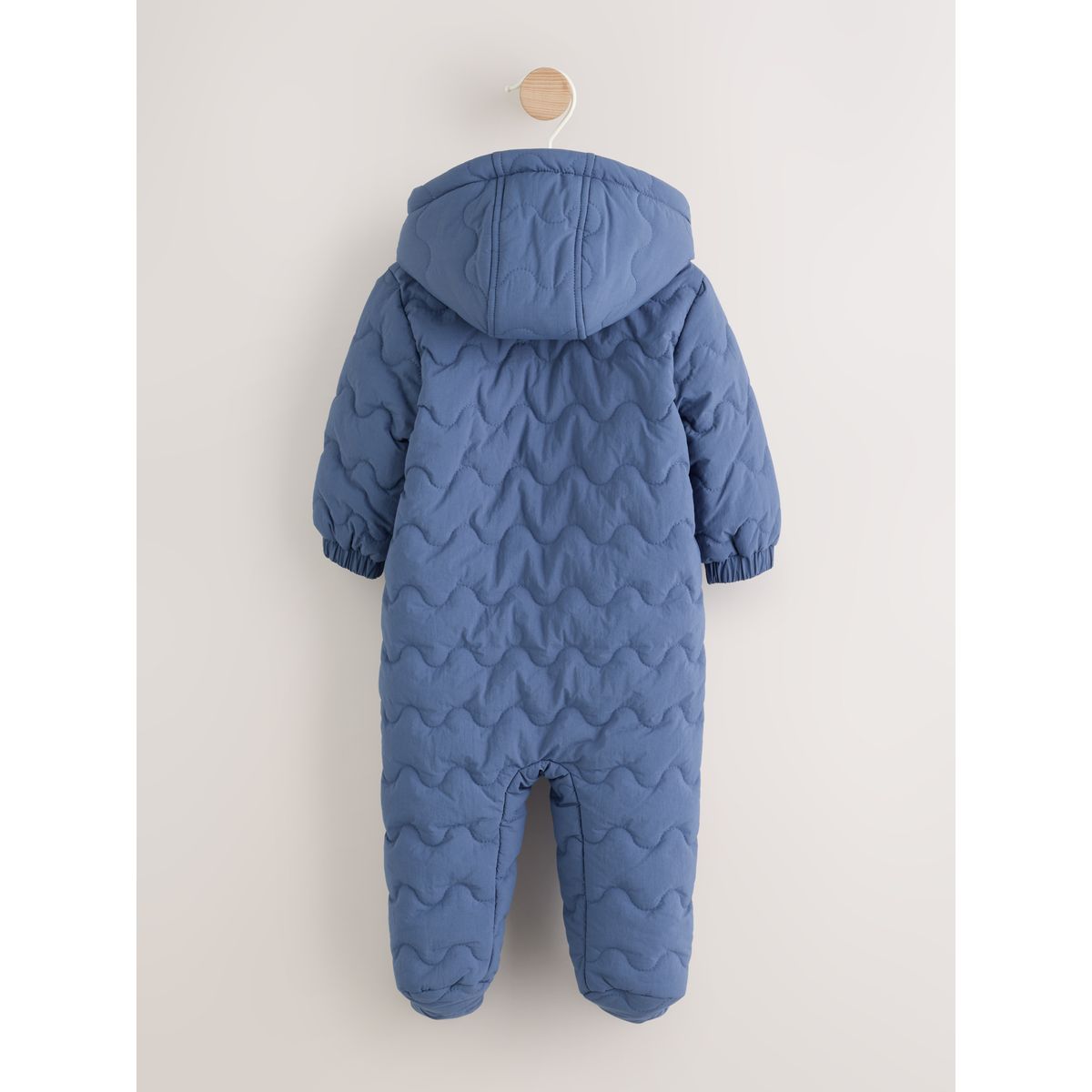 Combinaison nylon bébé à capuche matelassée bleu, NEXT