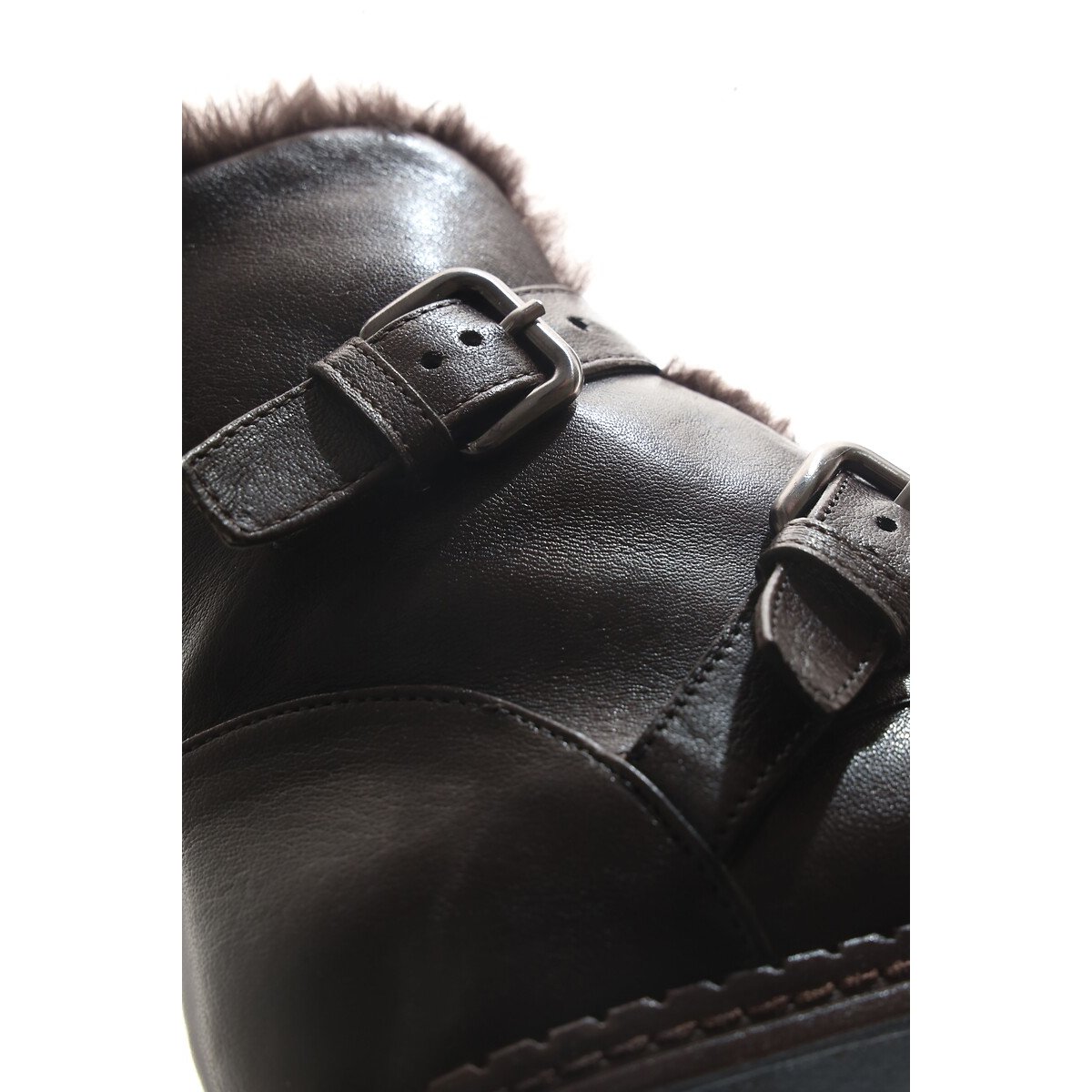 Botas em pele forradas castanho escuro, MJUS