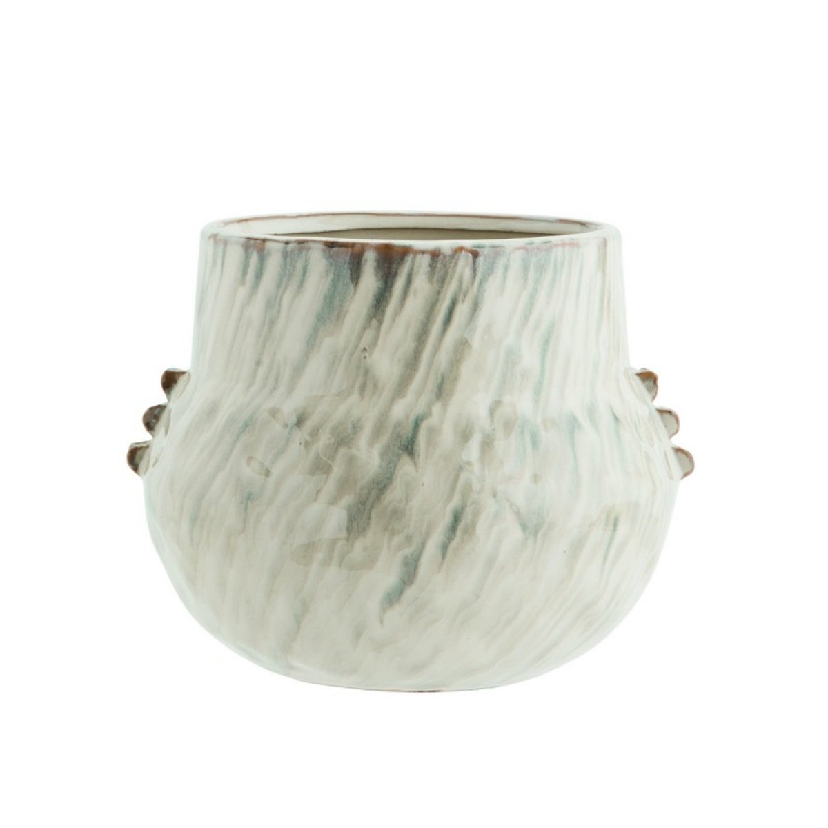 Cache-pot élégant grès vert jade, MADAM STOLTZ