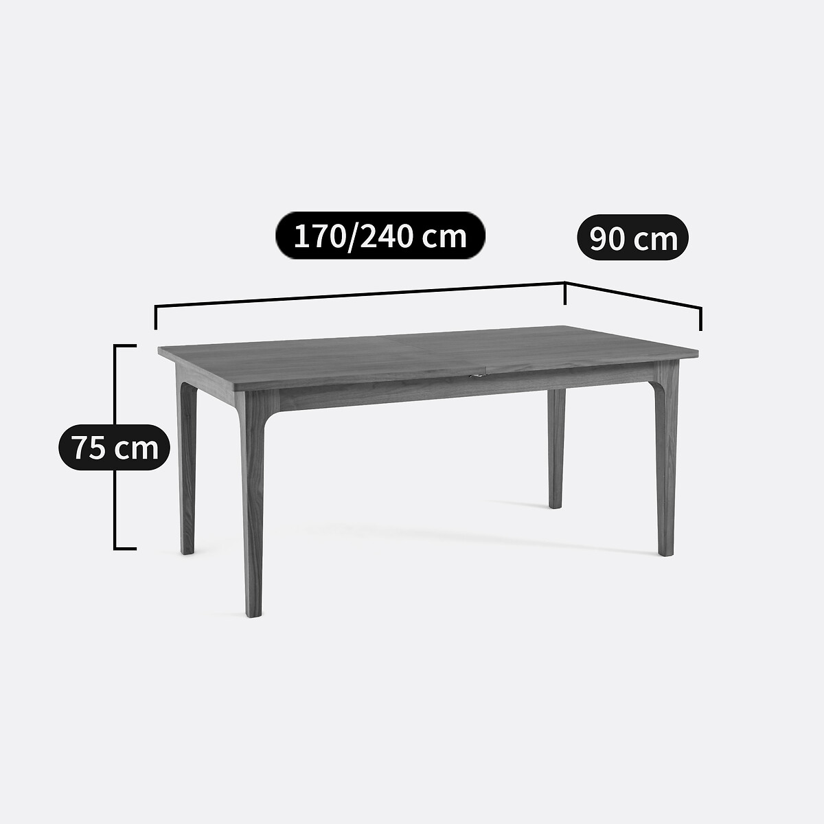 Esstisch VINTELE, ausziehbar, Nussbaumfurnier, 6 bis 10 Gedecke nussbaumfarben, LA REDOUTE INTERIEURS