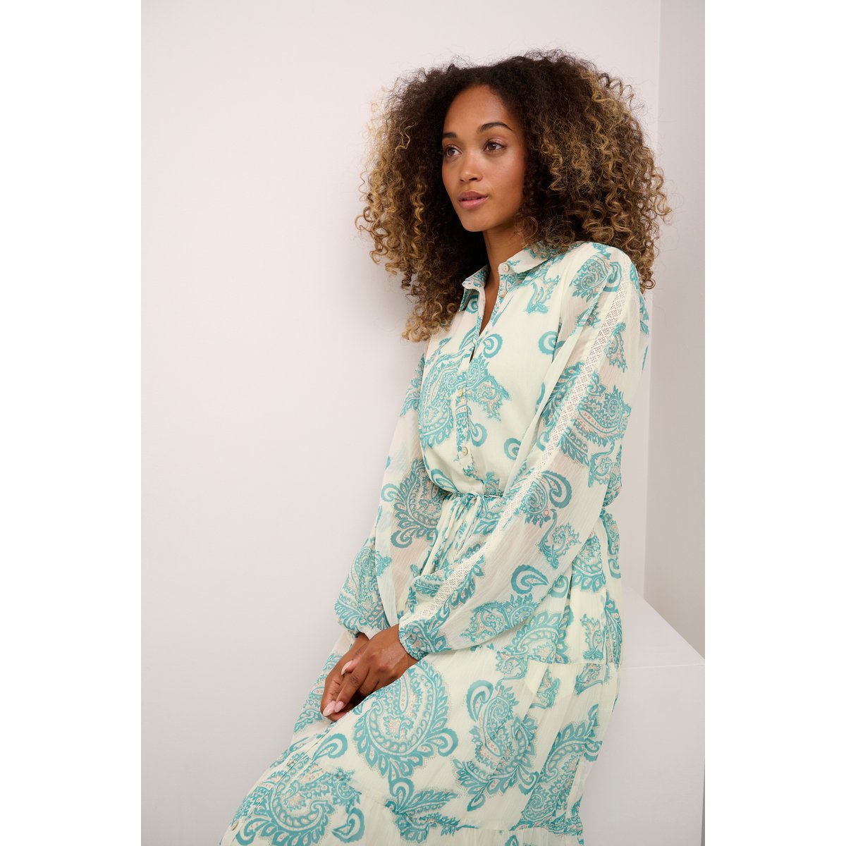 Dress bleu cachemire columbia paisley, CREAM