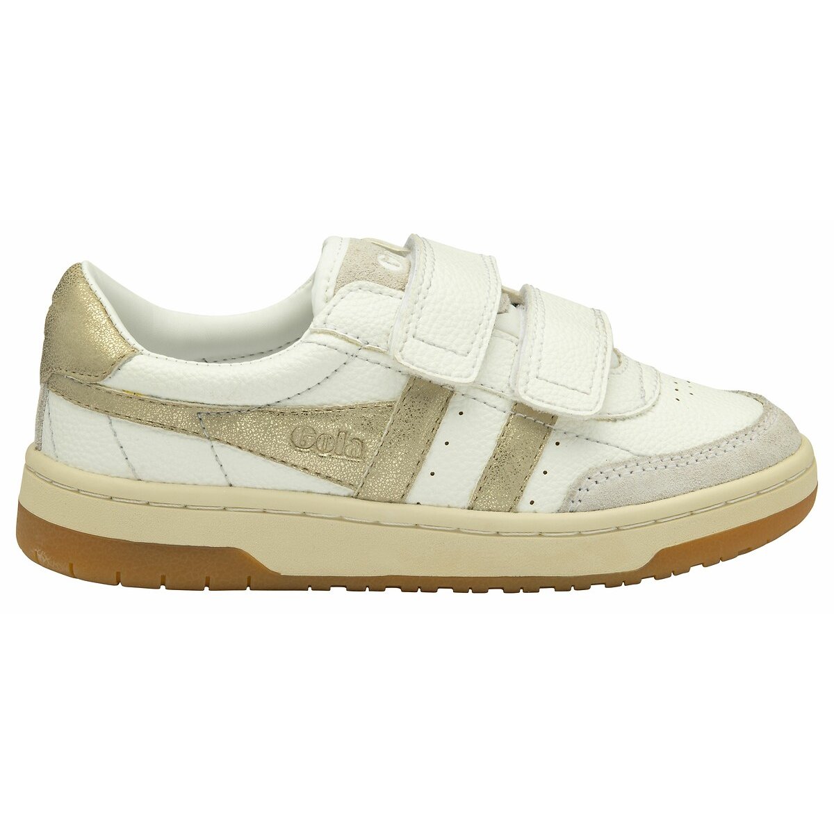Baskets Falcon Mirror Strap blanc/doré, GOLA