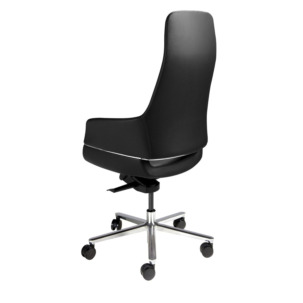 Chaise de bureau pivotante en similicuir noir | gris, ANGEL CERDA
