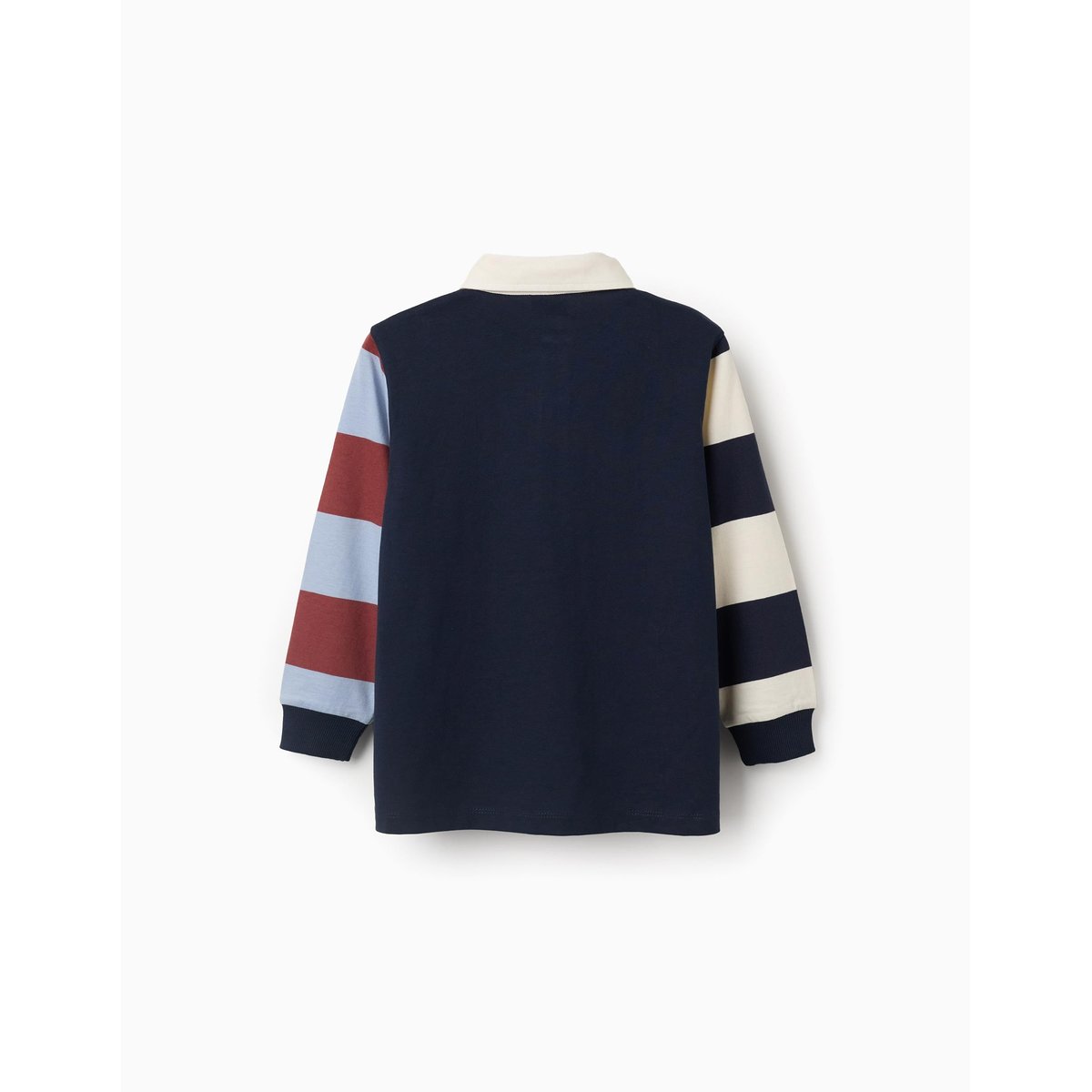 Polo en coton à manches longues à rayures bleu foncé, ZIPPY