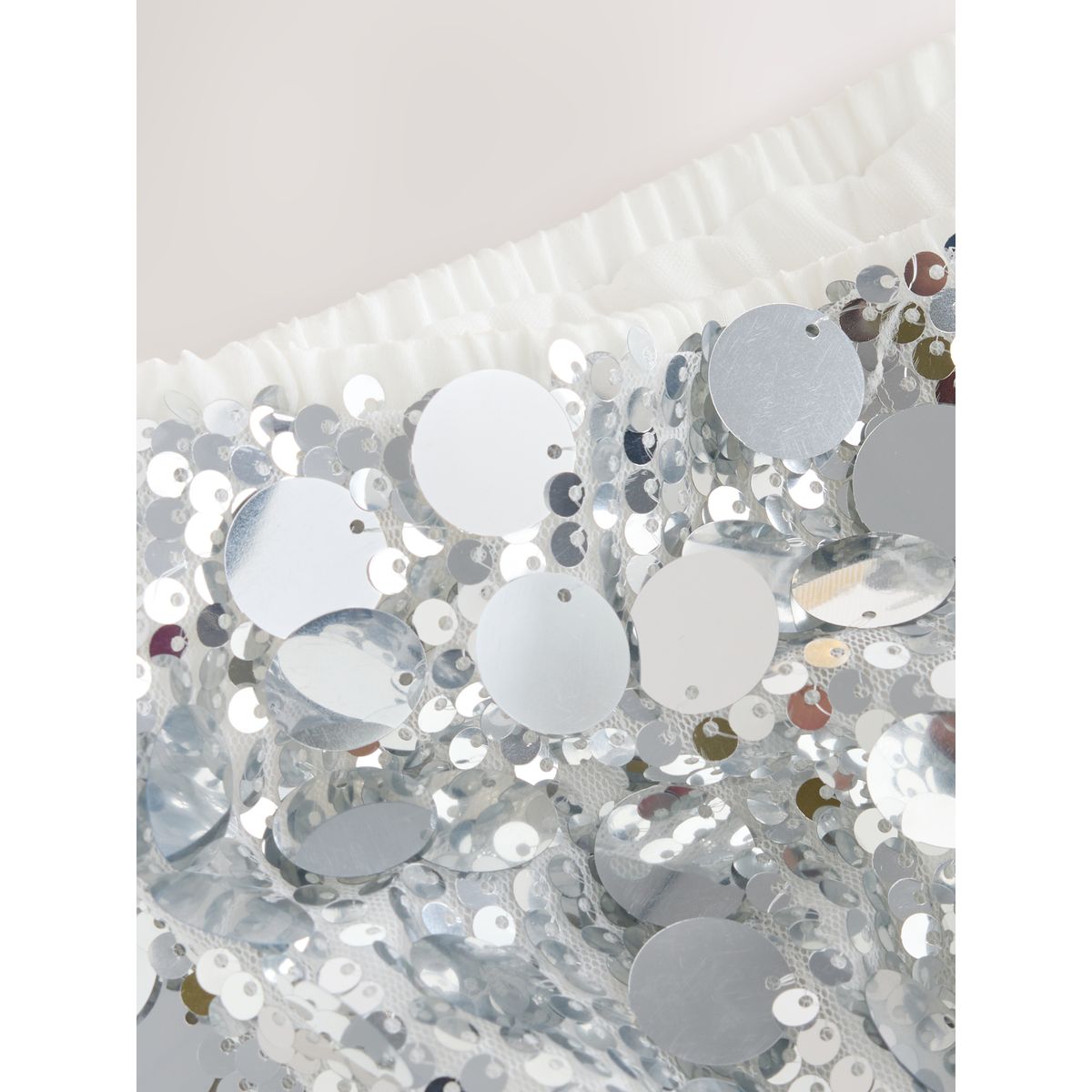Mini-jupe ornée de sequins argent, NEXT