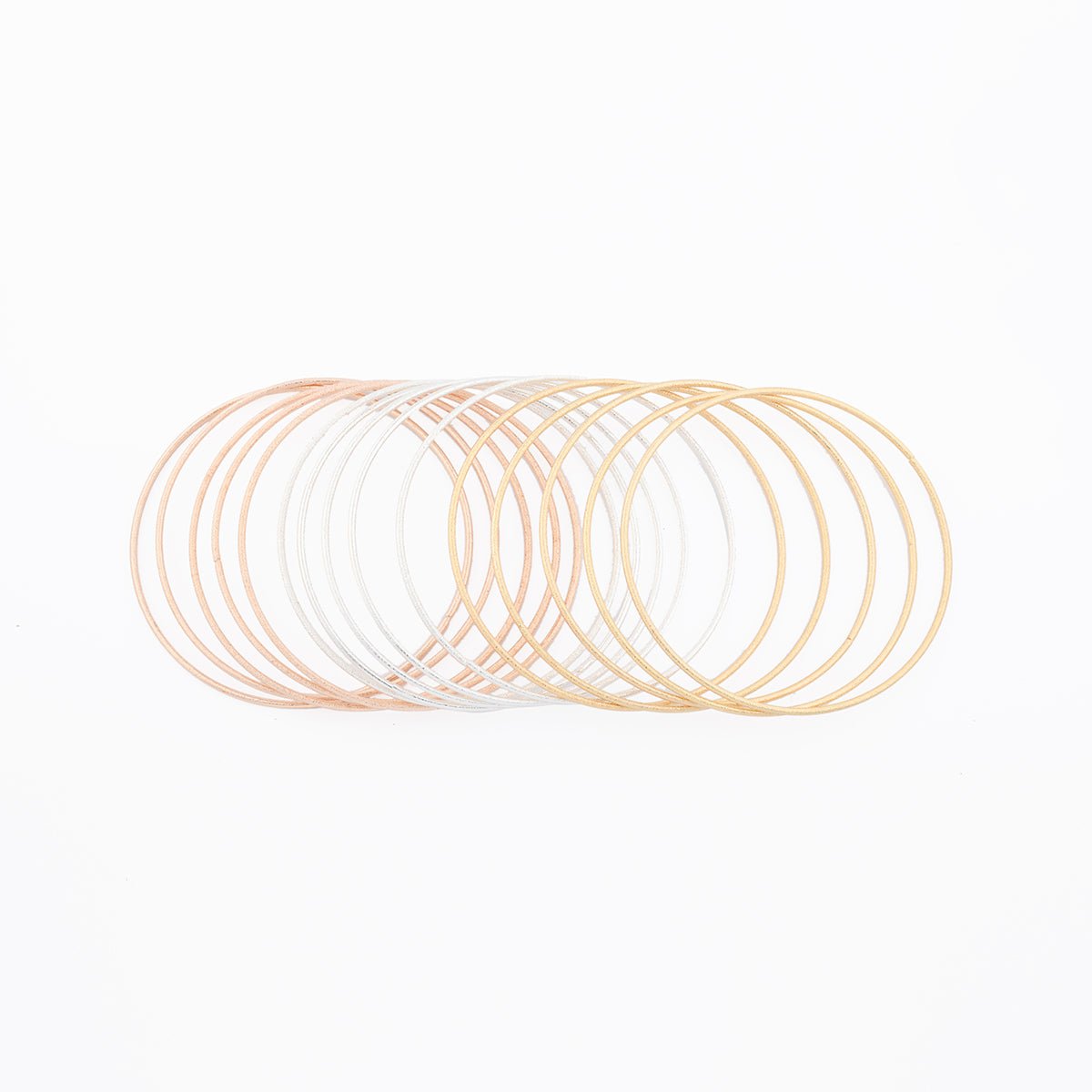 Set de 15 bracelets fins effet sablé doré, BALABOOSTE