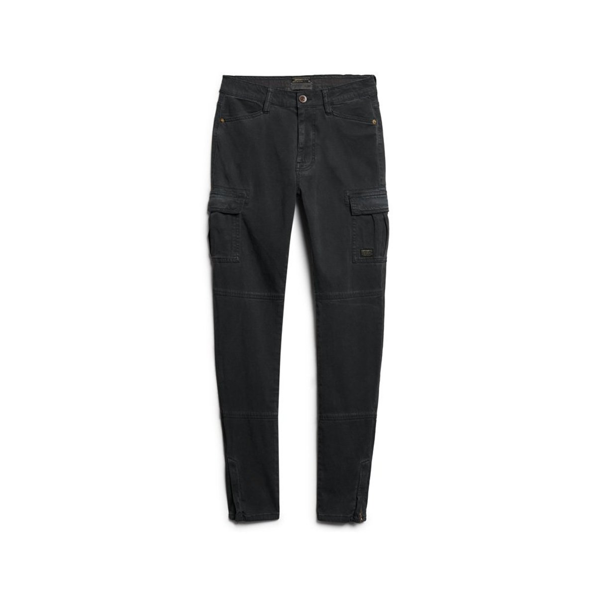 Pantalon cargo skinny noir délavé, SUPERDRY