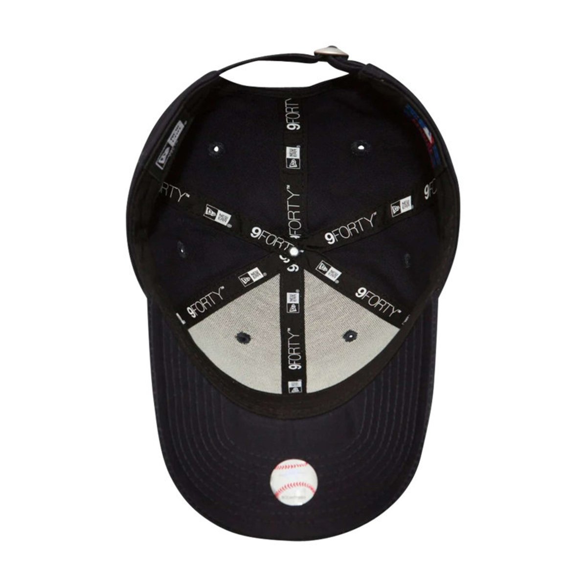 Casquette League Basic 9Forty en coton marine unie avec une coupe strapback et des inscriptions ""NY"" brodées marine, NEW ERA