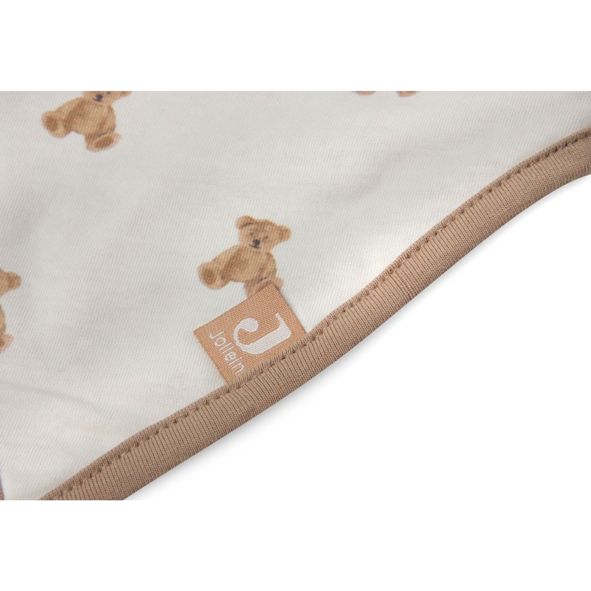 Lot de 2 bavoirs bandana blanc, marron clair, JOLLEIN