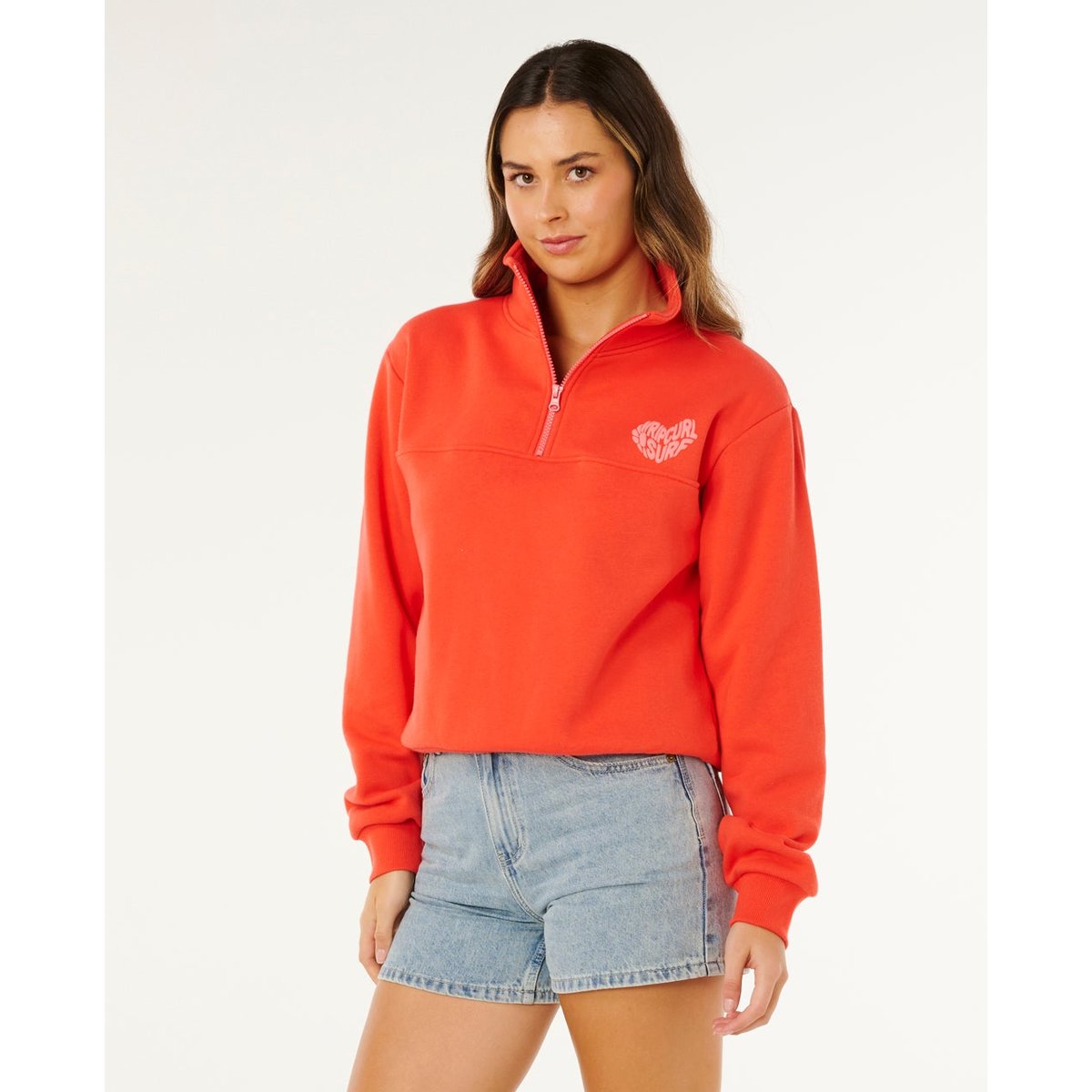 Sweat Rc Heart Half ZIP rouge, RIP CURL