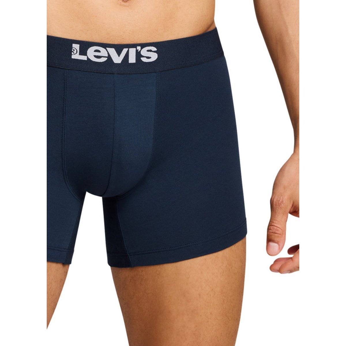 Lot de 2 boxers courts bleus en coton avec ceinture élastiquée bleu, LEVI'S