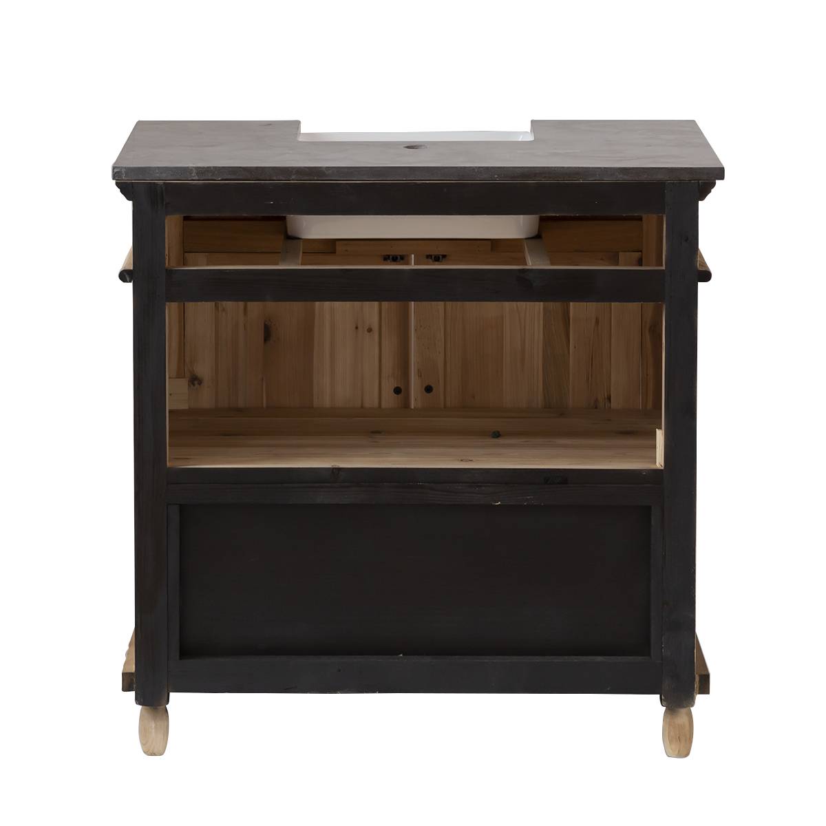 Meuble sous vasque en bois recyclé PAZ bois clair, MADE IN MEUBLES