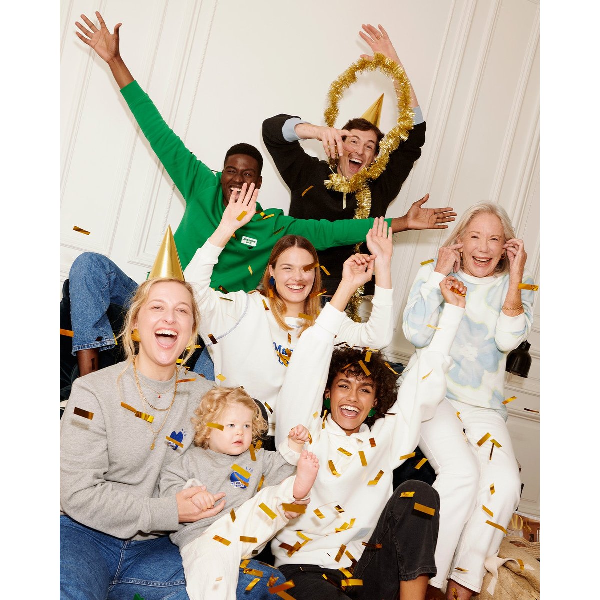 Sweat cœur brodé en coton bio, WE ARE FAMILY gris - gris chiné, EMOI EMOI