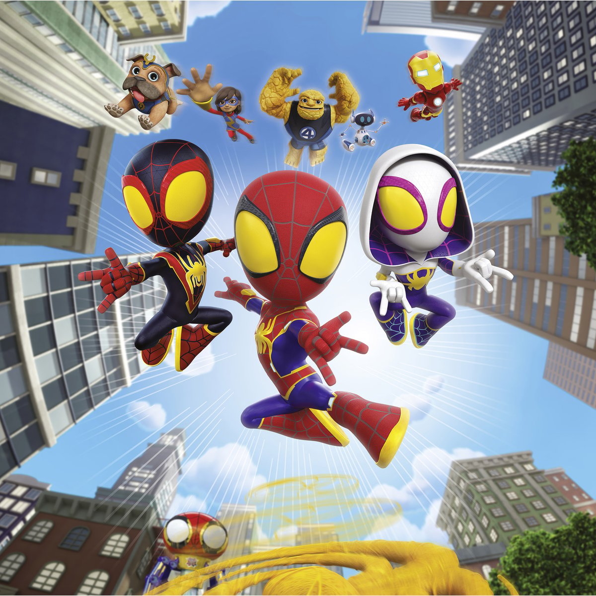 Papier peint Komar - Marvel Spidey and His Amazing Friends Web Spinners - 250 x 250 cm multicolore, HEXOA