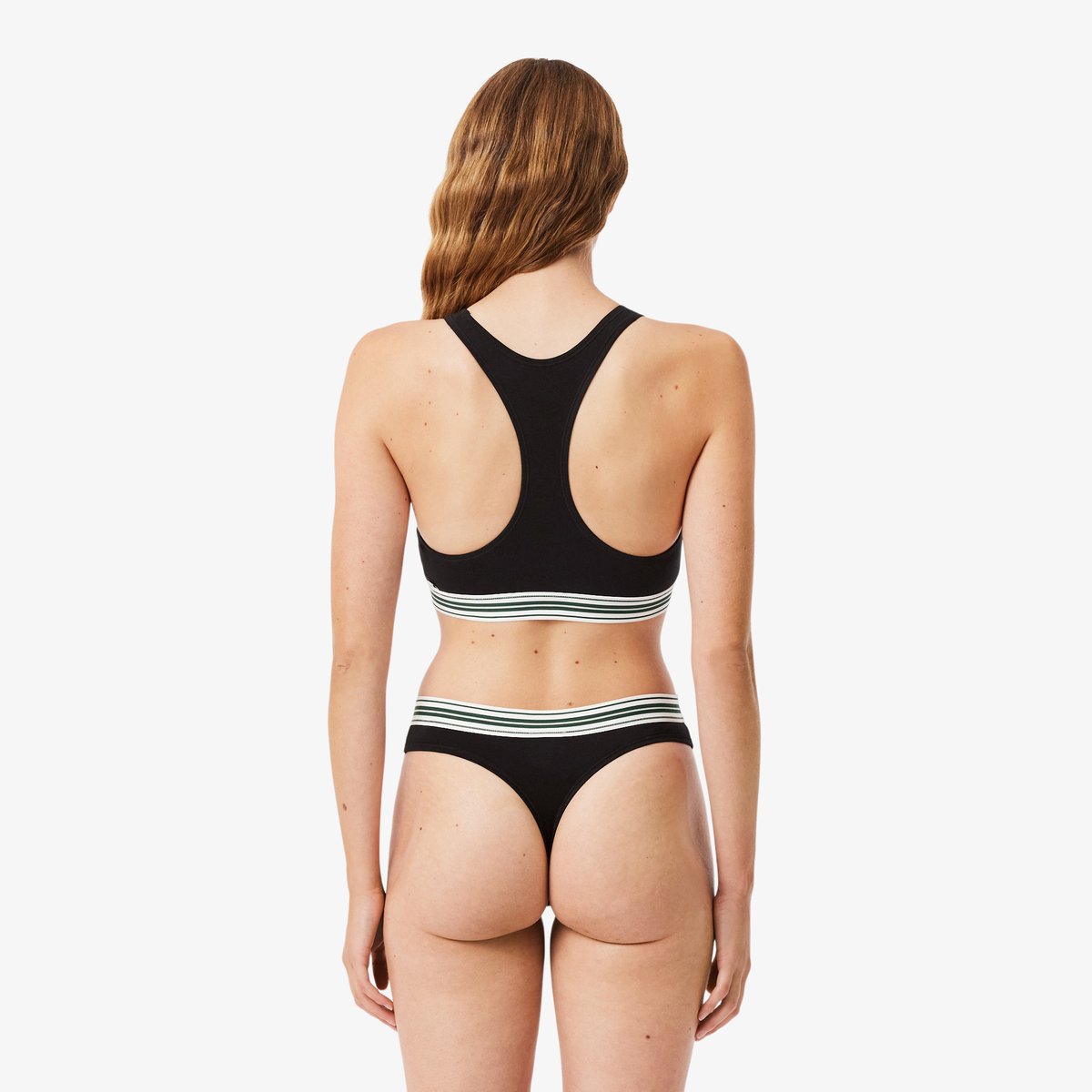 Brassière coton stretch bande contrastée noir-031, LACOSTE