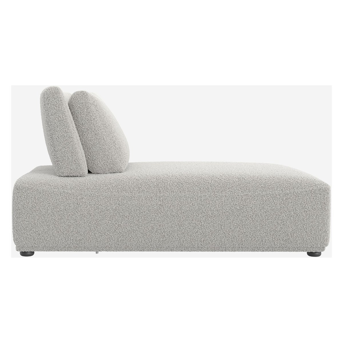 Méridienne fixe polyester RUDOLF gris, HABITAT