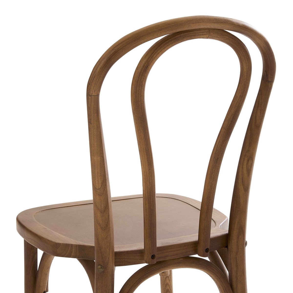 Lot de 2 chaises style bistrot en bois d'orme foncé, ELSA bois, OVIALA