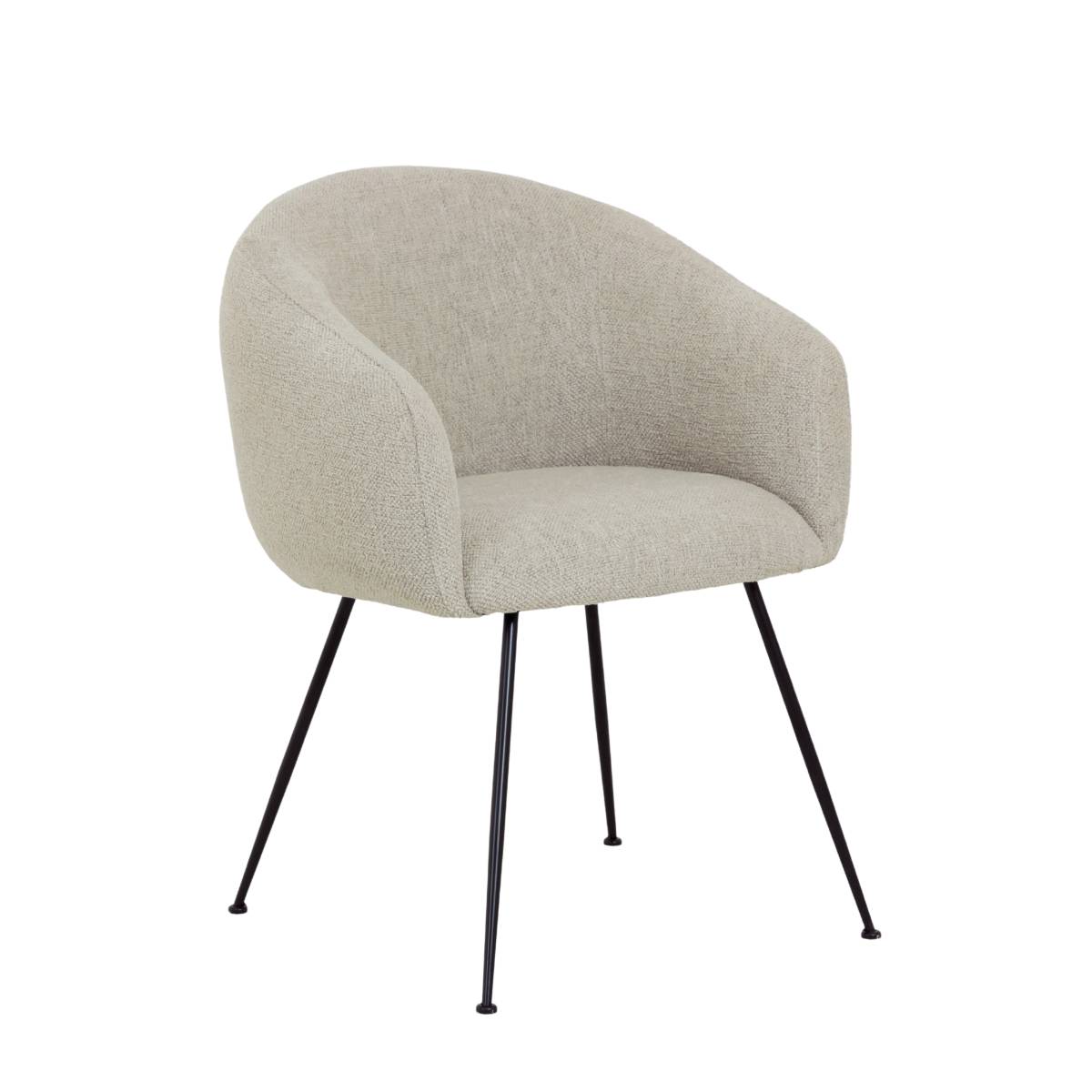Chaise en tissu et métal SANDY blanc, MADE IN MEUBLES