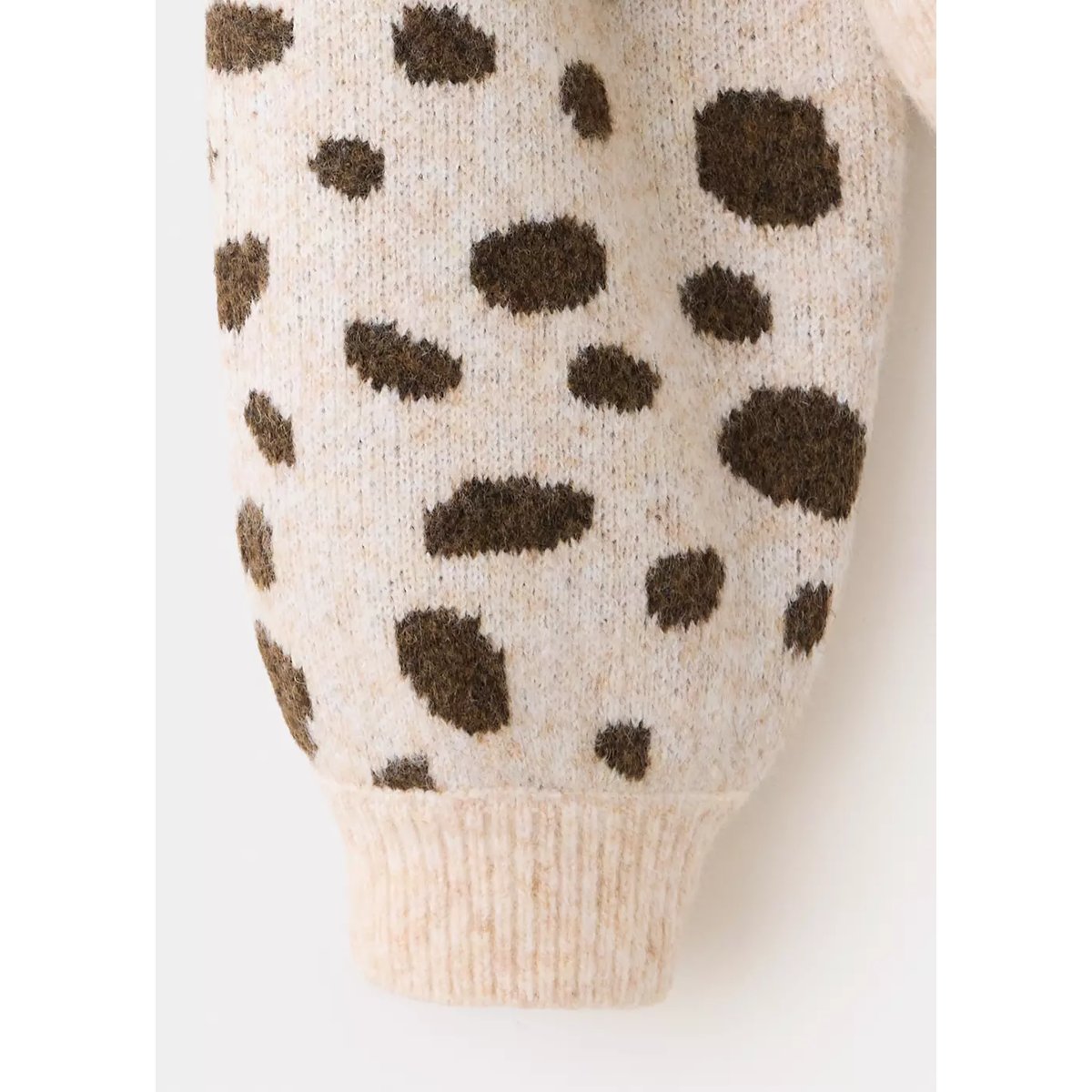 Pull-over maille imprimé animal beige, MANGO KIDS