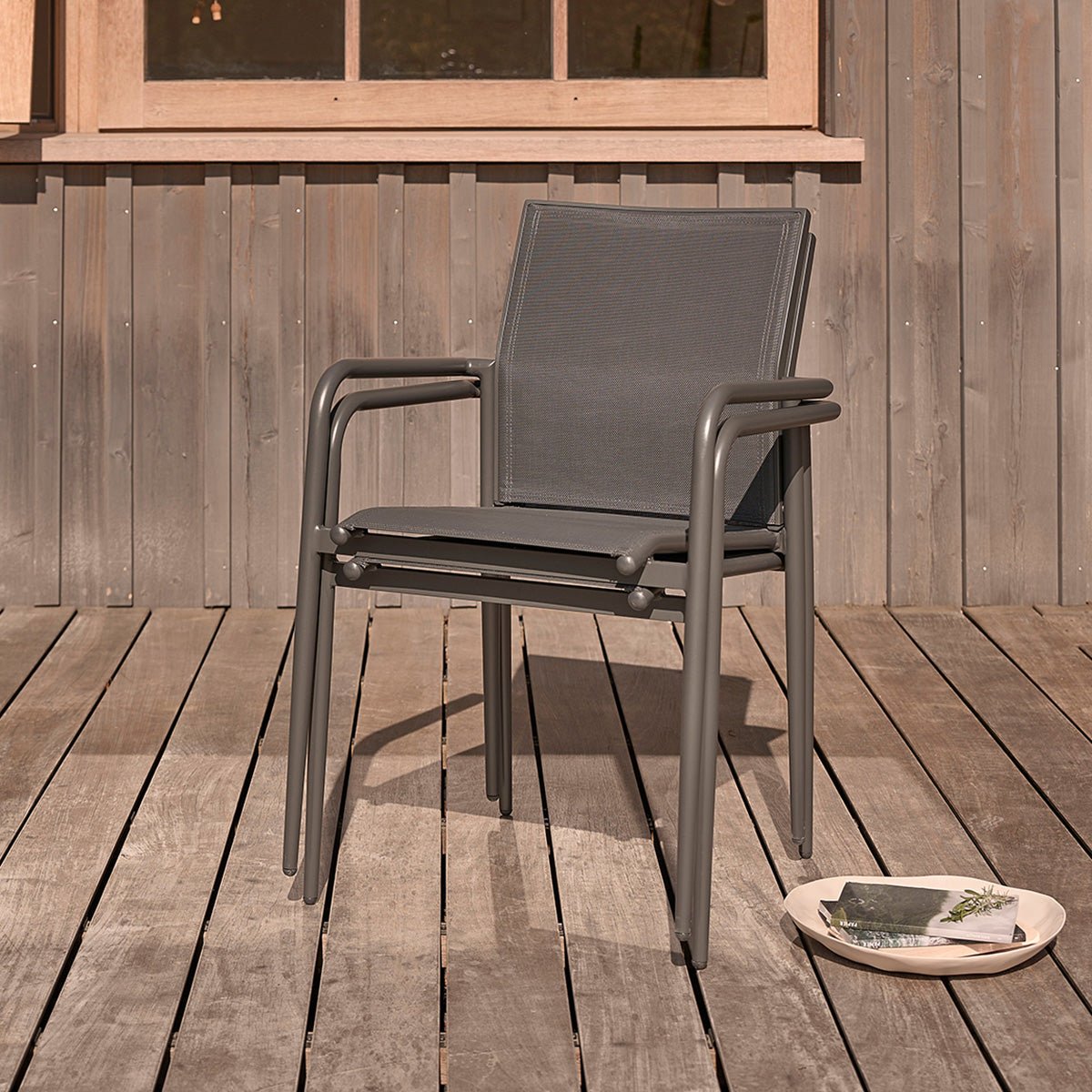 Salon de jardin en aluminium extensible 6/8 places LAGON gris, BERAH GETAH