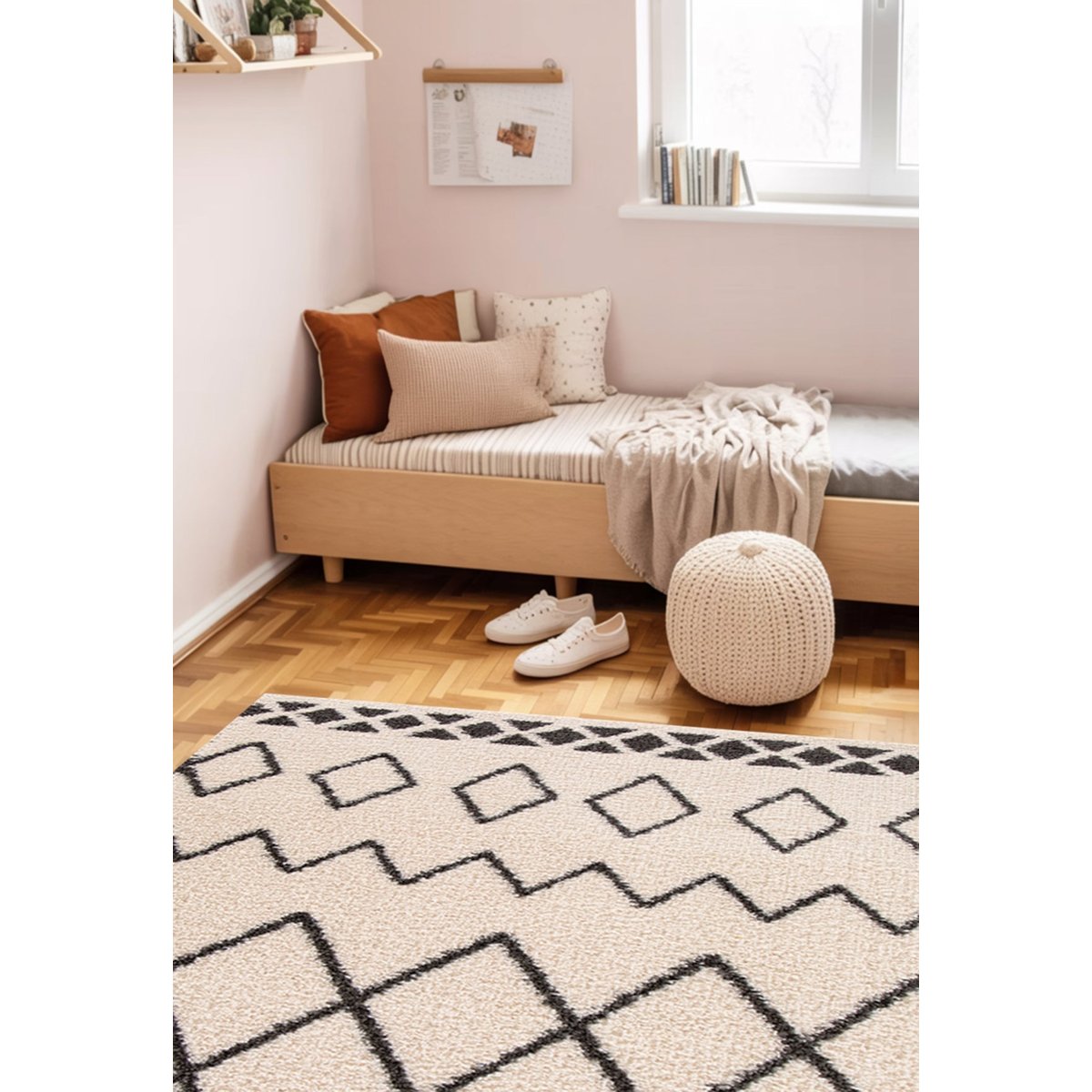 Tapis shaggy doux à poils longs Oeko-Tex BELDI beige sable, AFK LIVING