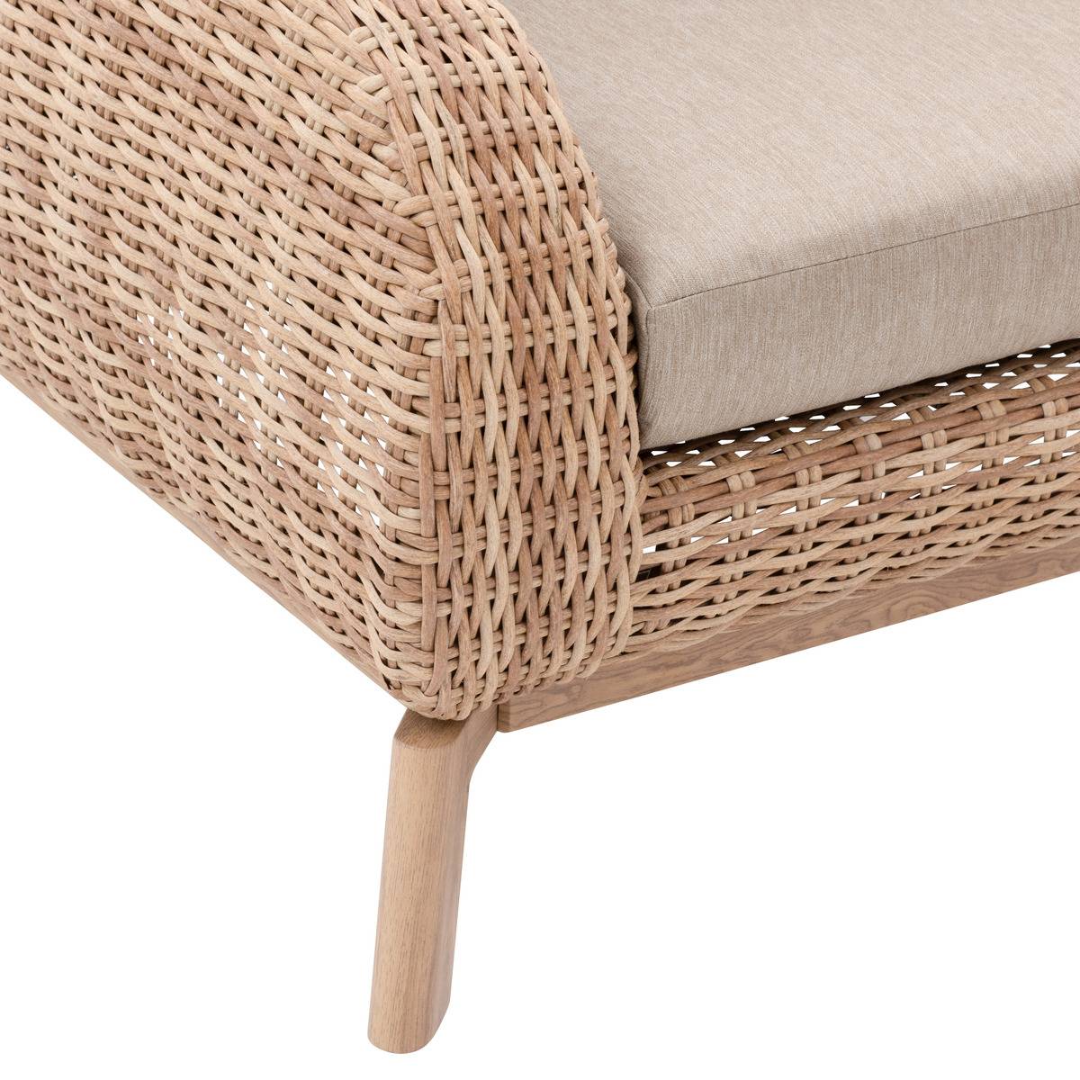 Fauteuil de jardin 2 places en résine tressée MANISSA marron, HESPERIDE
