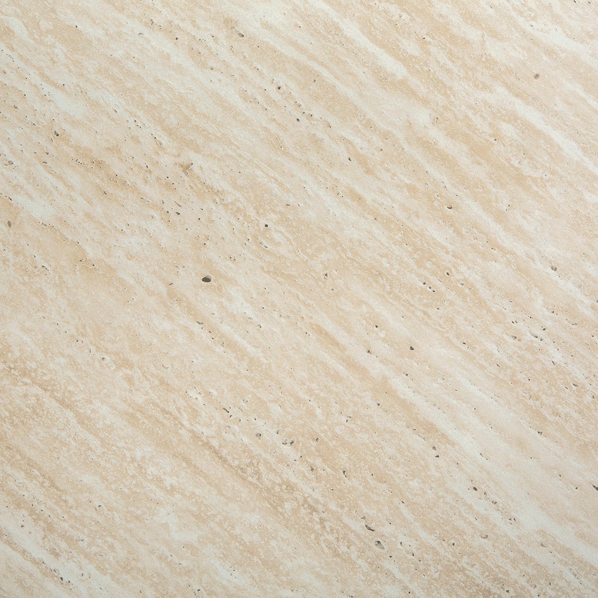 Table basse ronde effet travertin et bois - IZIA bois clair, CALICOSY