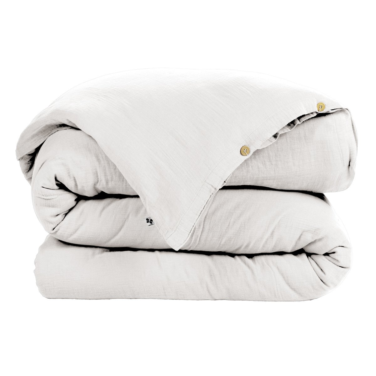 Housse de couette Double Gaze Coton Gaia Safran 260x240cm chantilly, EDEN