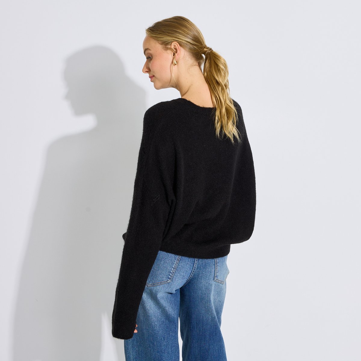 Pull loose col rond noir, GRAIN DE MALICE