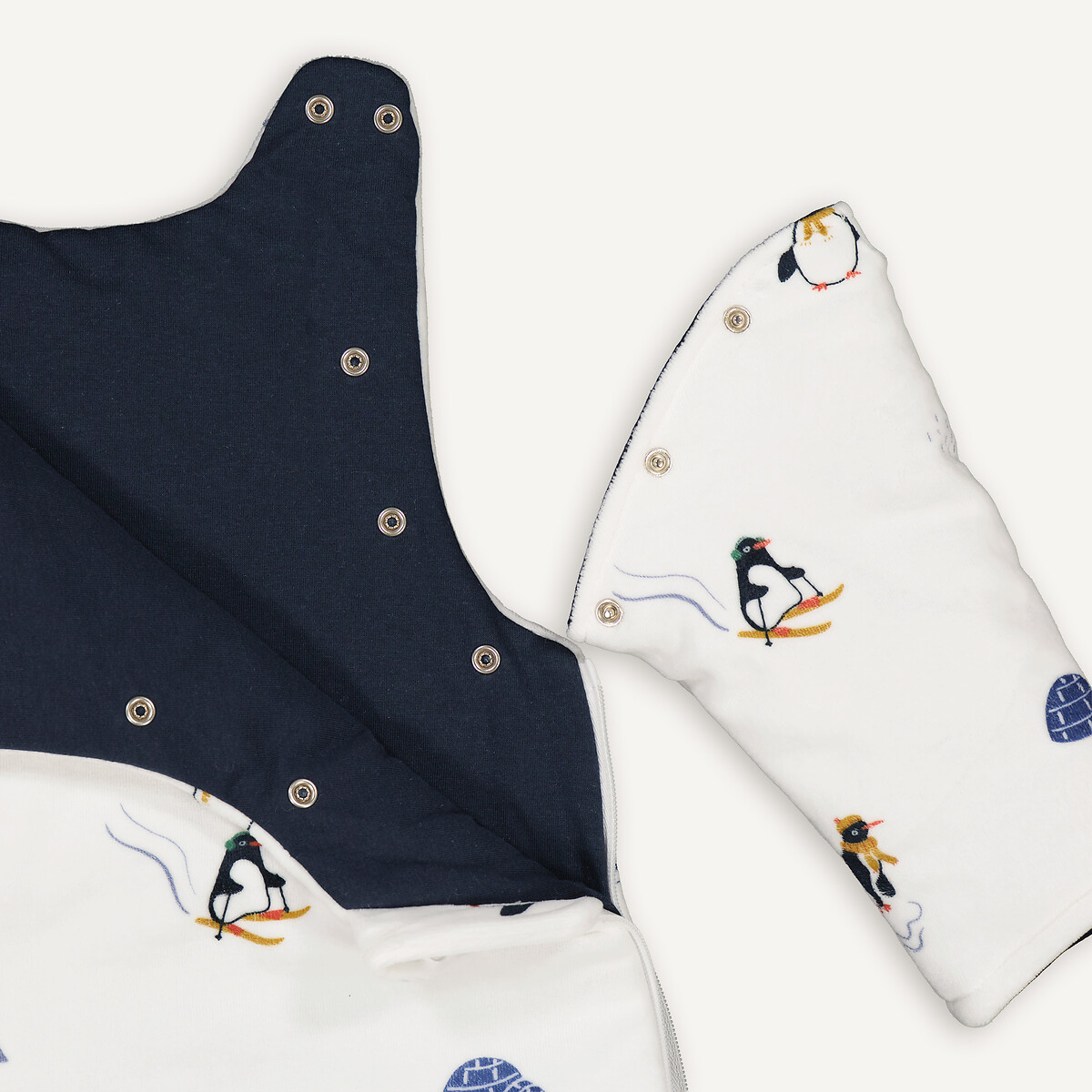 Gigoteuse hiver velours de coton, Solven blanc/bleu, LA REDOUTE INTERIEURS